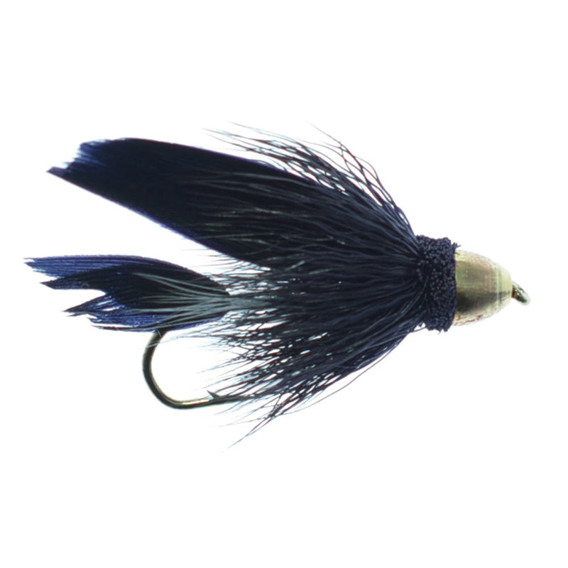 Load image into Gallery viewer, Cone Head Black Muddler Minnow Streamer Fly - 4 Flies Size 6
