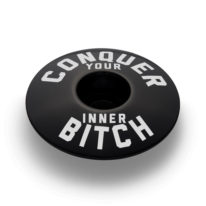 Load image into Gallery viewer, Conquer Your Inner Bitch Custom Bicycle Headset Cap
