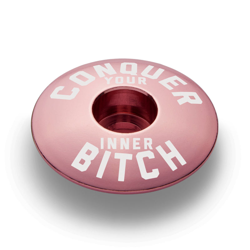 Load image into Gallery viewer, Conquer Your Inner Bitch Custom Bicycle Headset Cap
