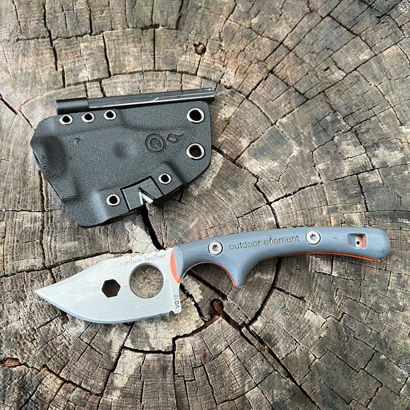 Load image into Gallery viewer, Contour Feather Adventure Survival Knife
