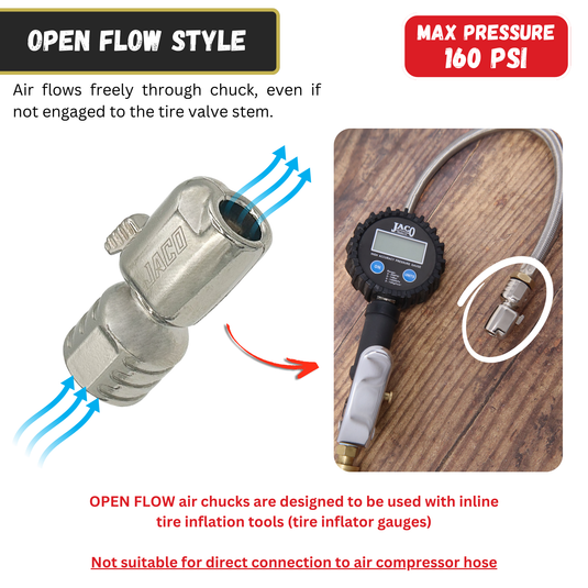 Lightning™ S-Series Tire Air Chuck | Open Flow, 1/4" F-NPT