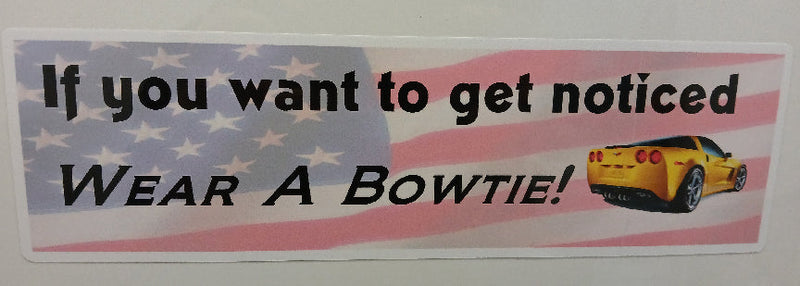 Load image into Gallery viewer, Wear A Bowtie 11&quot; Chevy Bumper Sticker
