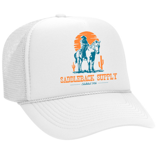 Cowboy & Trusty Steed White Foam Hat
