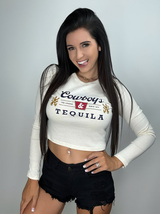Cowboys & Tequila LS Crop