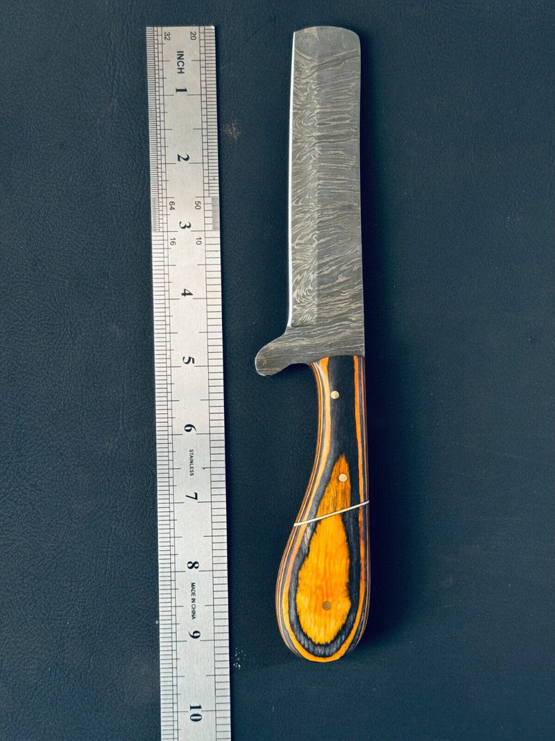 Load image into Gallery viewer, Bull Cutter Knife | Handmade Damascus Steel Blade with Pakkawood Handl
