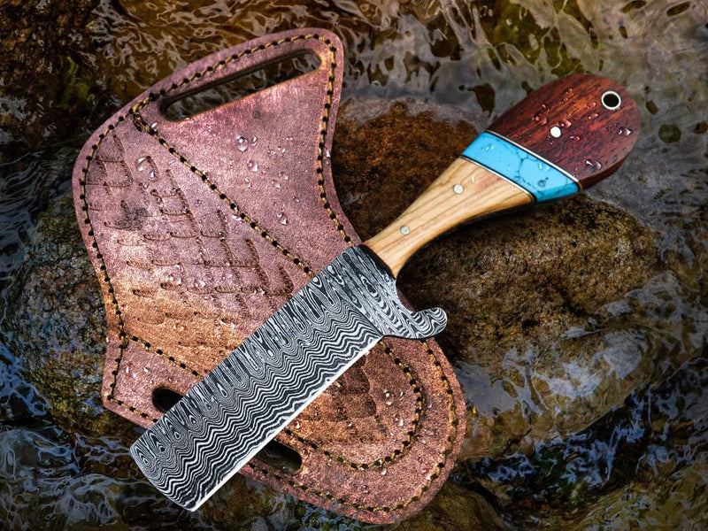 Load image into Gallery viewer, Custom Handmade Bull Cutters with Damascus Steel Blade – Ranch &amp; Leatherwork Essential
