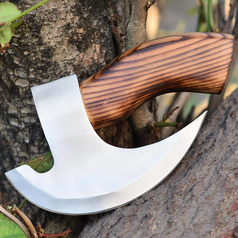 Load image into Gallery viewer, Forged Pizza Cutter – Custom Handmade J2 Steel Blade with Wood Handle
