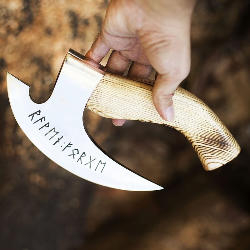 Load image into Gallery viewer, Custom Hand Engraved Ax Pizza Cutter - 8-Inch J2 Steel Blade
