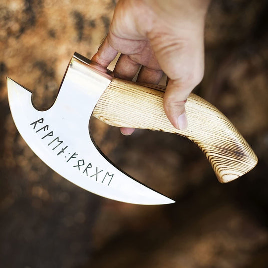 Custom Hand Engraved Ax Pizza Cutter - 8-Inch J2 Steel Blade