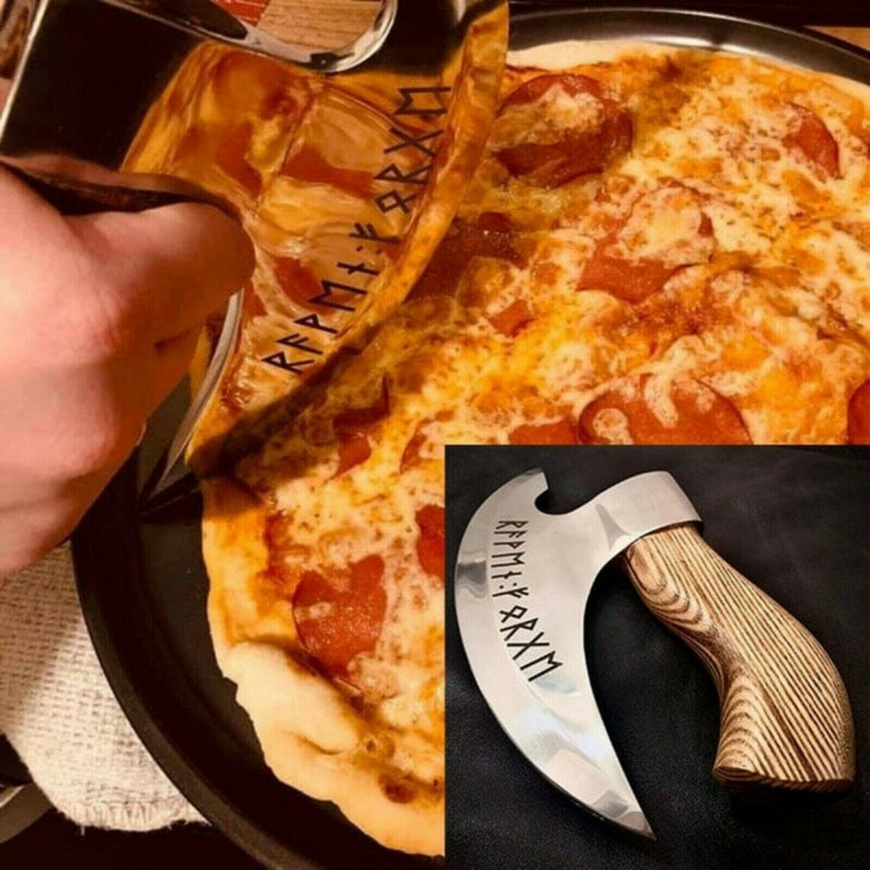 Load image into Gallery viewer, : Axe Pizza Cutter - Custom Hand Engraved with J2 Steel Blade
