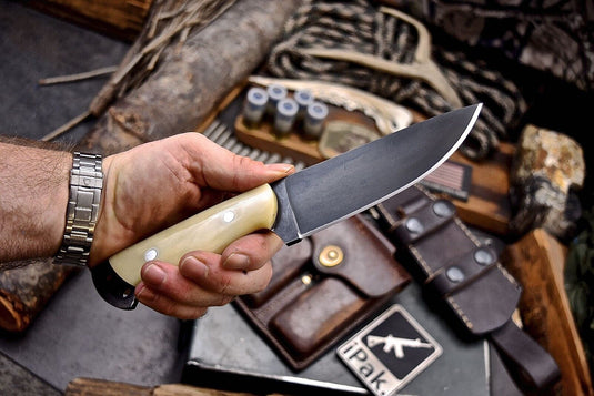 Custom Handmade J2 Steel Skinning Knife with Camel Bone Handle – 4.5