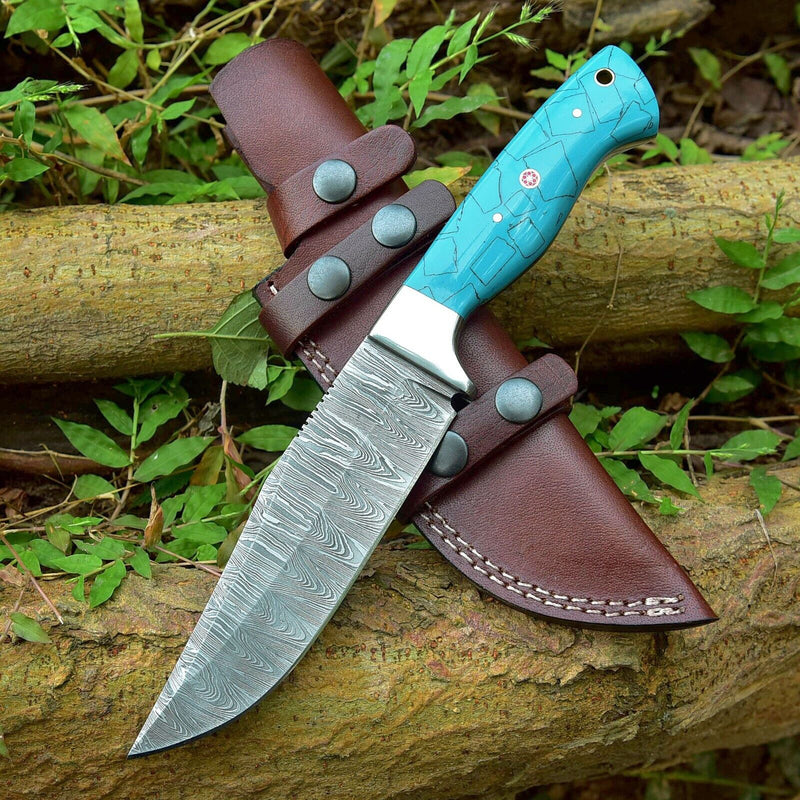 Load image into Gallery viewer, Custom Handmade Damascus Skinning Knife – 4.5&quot; Blade
