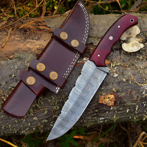 Custom Handmade 4.5-Inch Damascus Steel Skinning Knife with G10 Handle