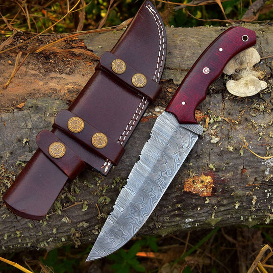 Custom Handmade 4.5-Inch Damascus Steel Skinning Knife with G10 Handle