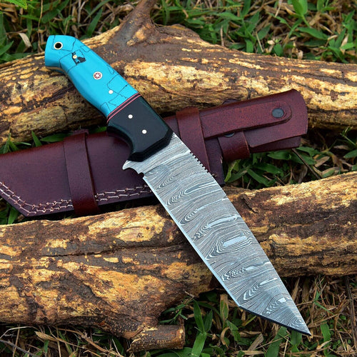 Custom Handmade Damascus Steel Skinning Knife - 4.5