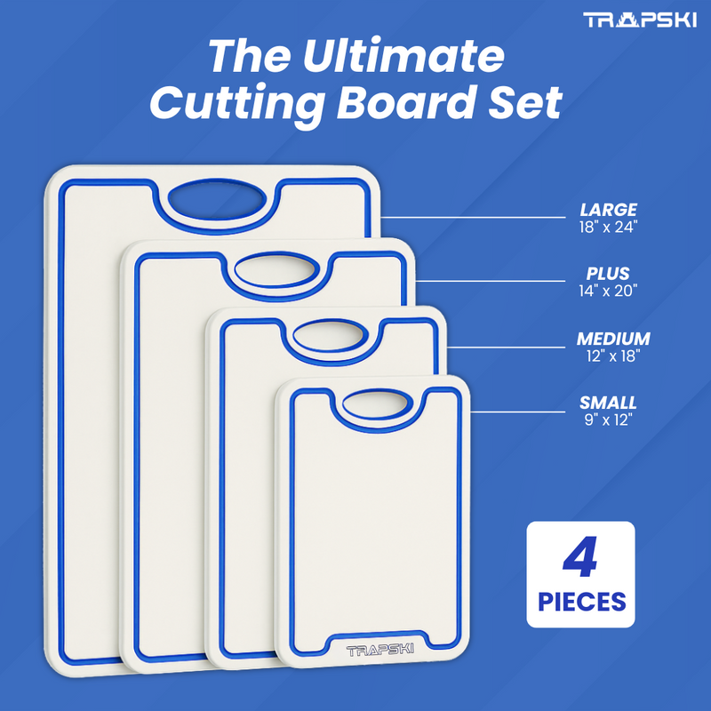 Load image into Gallery viewer, TRAPSKI Premium 1/2 Inch Thick HDPE Cutting Boards | Food-Grade Kitchen Prep Surface | Juice Grooves | Made in the USA
