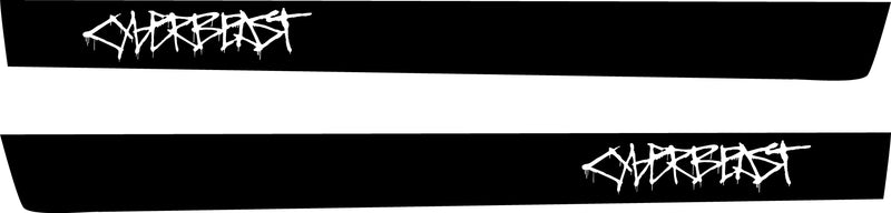 Load image into Gallery viewer, Cyberbeast Wording Rocker Stripe Decals For The 2023-2026 Tesla Cybertruck (x2)
