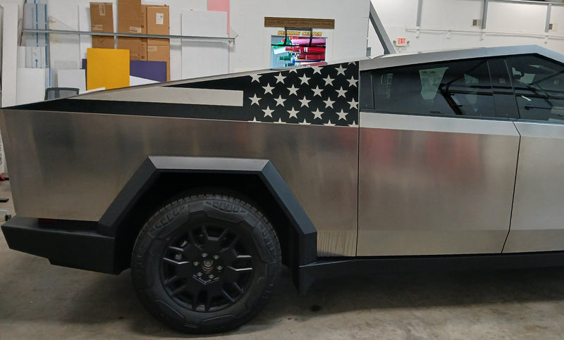 Load image into Gallery viewer, American Flag Bedside Panel Decals For The 2023-2026 Tesla Cybertruck (x2)
