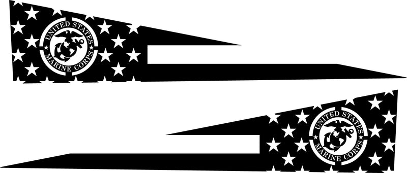 Load image into Gallery viewer, United States Marine Corps Bedside Panel Decals For The 2023-2026 Tesla Cybertruck (x2)
