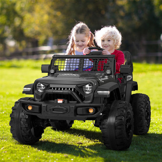 Kimbosmart Electric 24V All-Terrain Children's Ride-On Truck with MP3 Player, LED Lights, and Remote Control