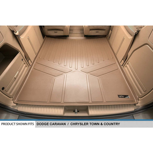 Smart Trim™ Custom Fit Floor Liners For 2013-2020 Dodge Grand Caravan with 2nd Row Bucket Seats and 1st Row Super Console