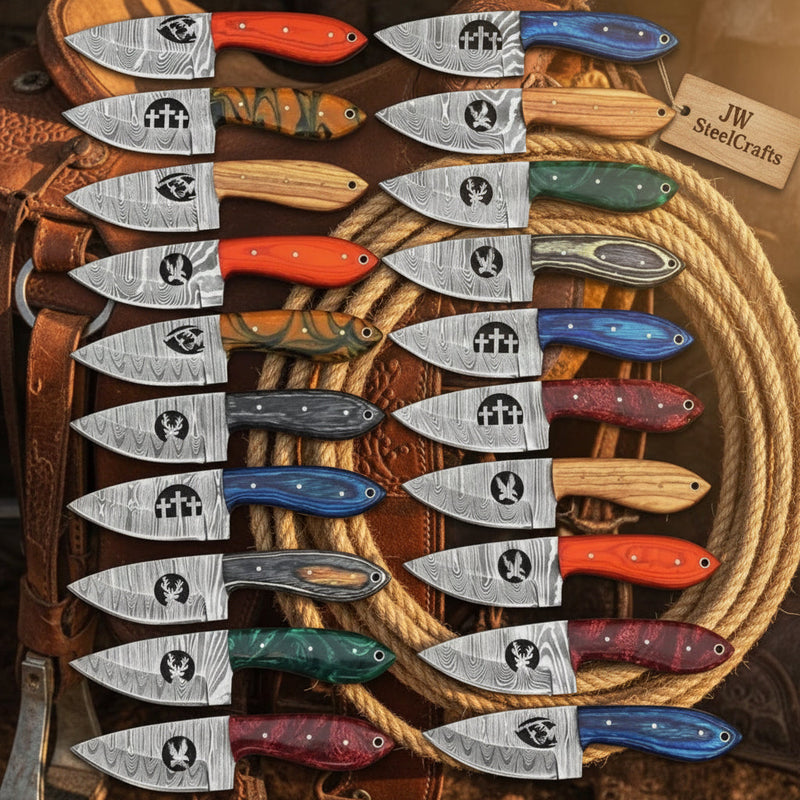 Load image into Gallery viewer, Frontier Emblem Skinner Collection set of 20 Handmade wood handle
