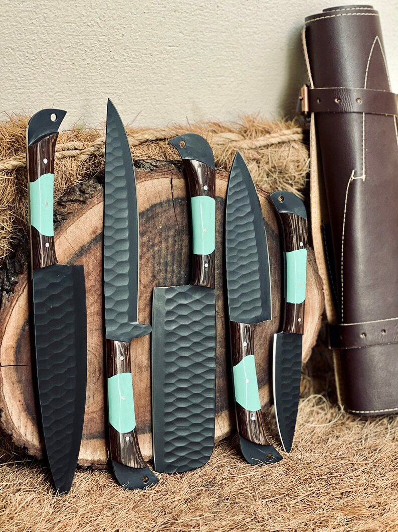 Load image into Gallery viewer, Here’s a fresh, seasonal rewrite with trending keywords and SEO-optimized structure:  Product Title: Premium Knofe Set – 13&quot; Forged Stainless Steel Blade with Wenge Wood &amp; Resin Handle + Leather Sheath
