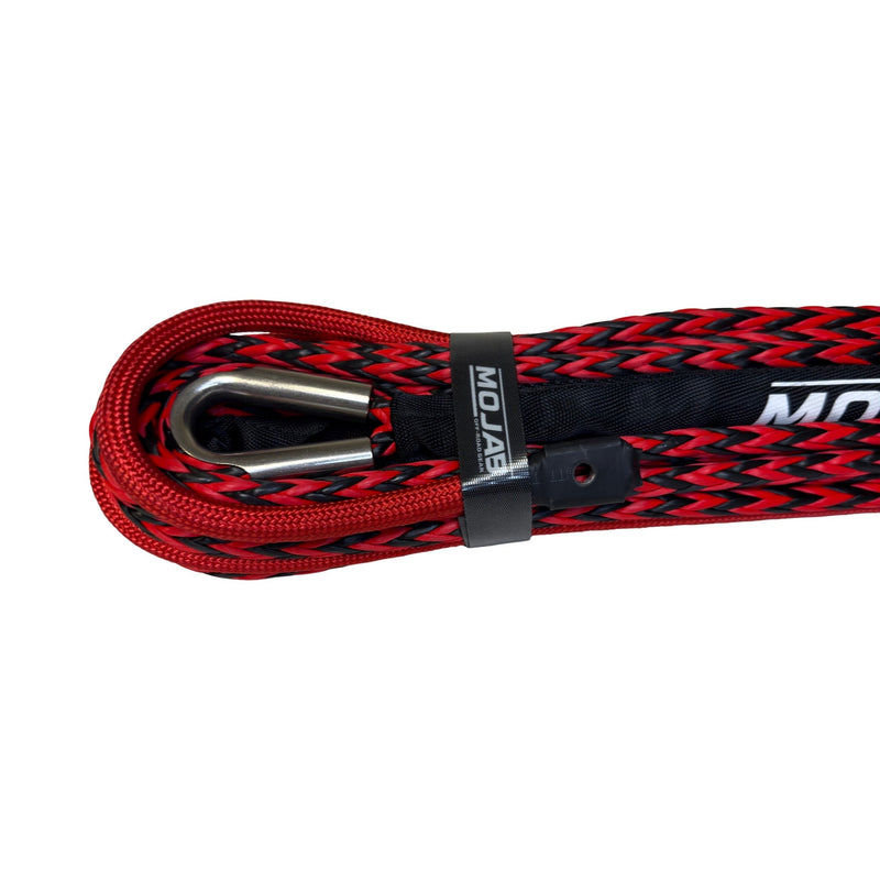 Load image into Gallery viewer, Premium 3/8” x 62’ dual black and red synthetic winch line
