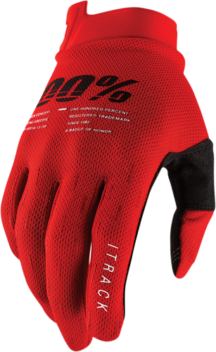100% iTrack Gloves - Red - Large 10008-00017