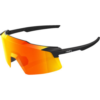 Load image into Gallery viewer, 100% Aerocraft Sunglasses - Soft Tact Black - HiPER Red 60032-00010
