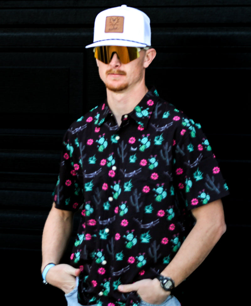 Load image into Gallery viewer, “Mr. Prickly Cactus Shed” Pearl Snap Shirt | Western Button-Up for Ranch &amp; Desert Life | Westrek
