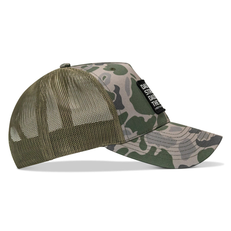 Load image into Gallery viewer, Dad In The Streets. Daddy In The Sheets. Black Patch Snapback Hat
