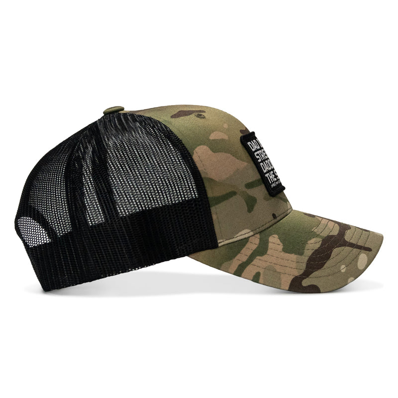 Load image into Gallery viewer, Dad In The Streets. Daddy In The Sheets. Black Patch Snapback Hat
