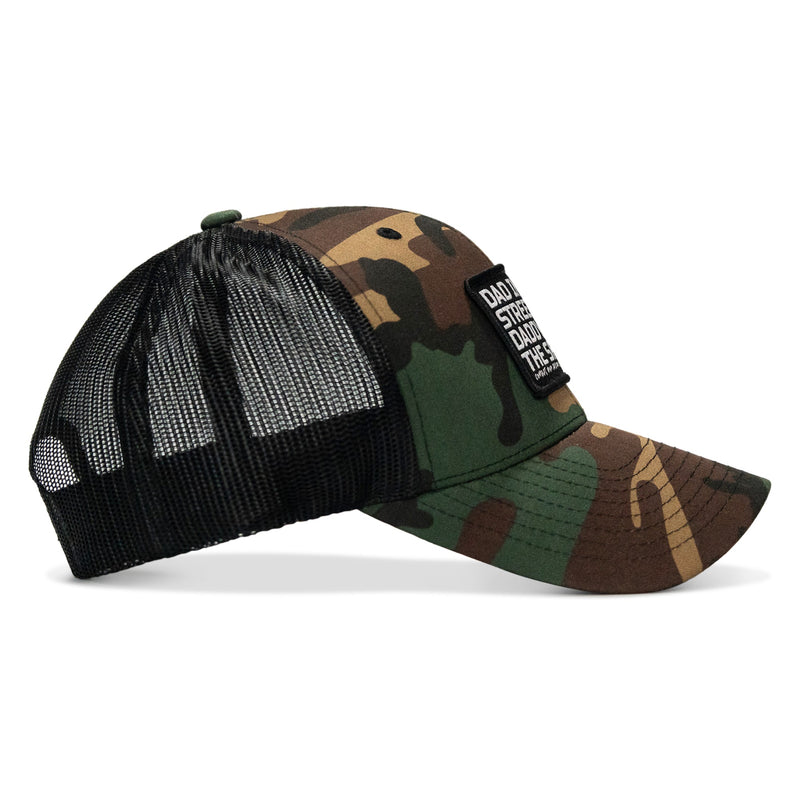 Load image into Gallery viewer, Dad In The Streets. Daddy In The Sheets. Black Patch Snapback Hat
