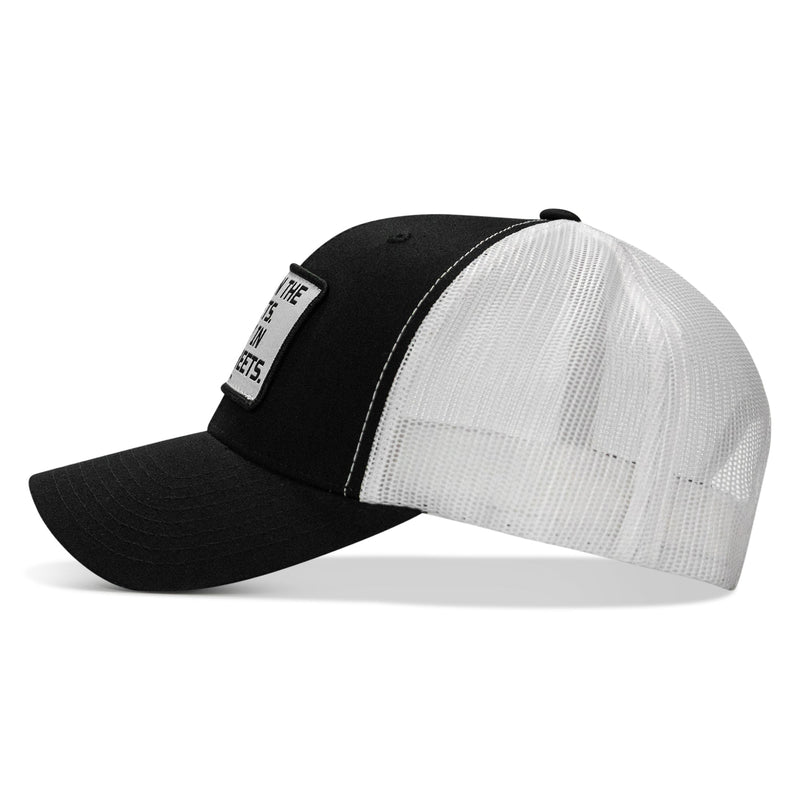 Load image into Gallery viewer, Dad In The Streets. Daddy In The Sheets. White Patch Snapback Hat
