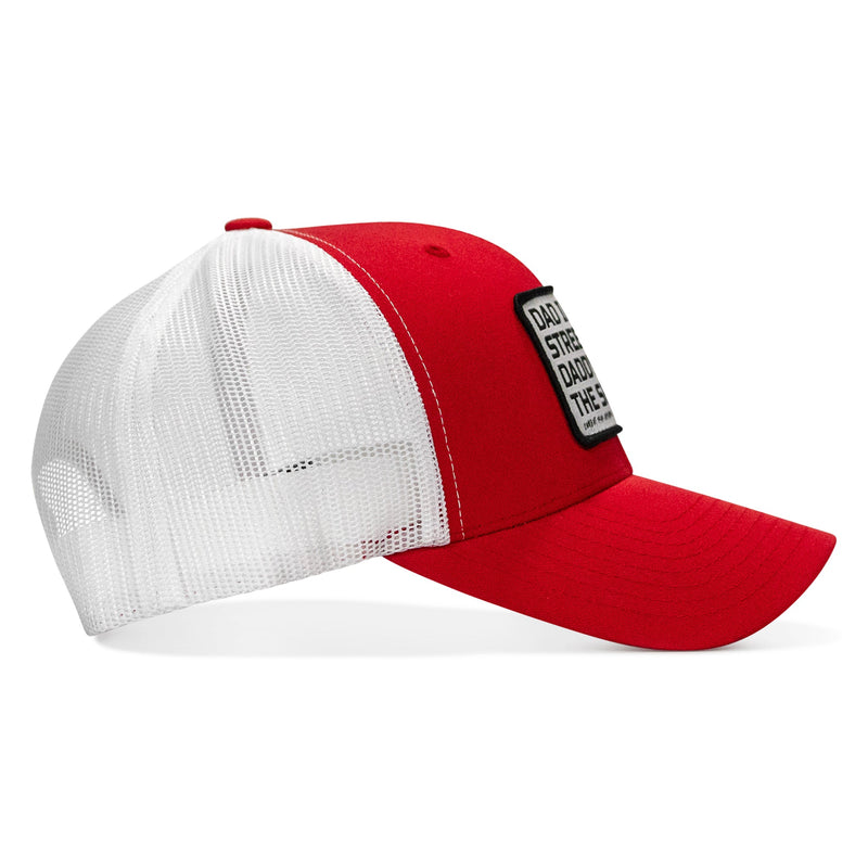 Load image into Gallery viewer, Dad In The Streets. Daddy In The Sheets. White Patch Snapback Hat
