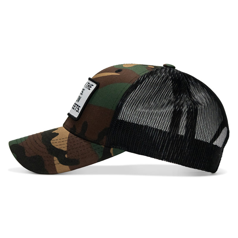 Load image into Gallery viewer, Dad In The Streets. Daddy In The Sheets. White Patch Snapback Hat
