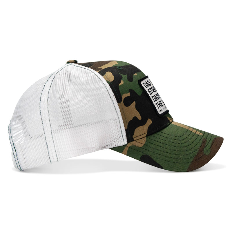 Load image into Gallery viewer, Dad In The Streets. Daddy In The Sheets. White Patch Snapback Hat
