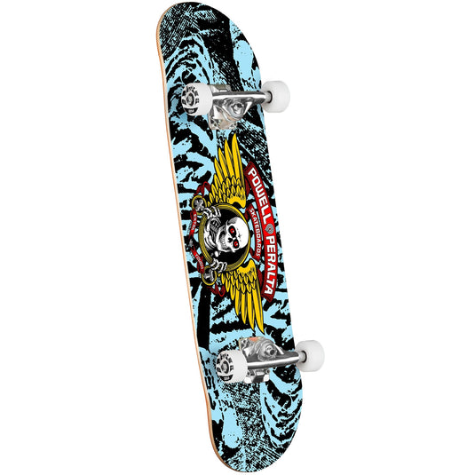 Powell Peralta Winged Ripper Birch Skateboard Complete - 7″ Black/Light Blue
