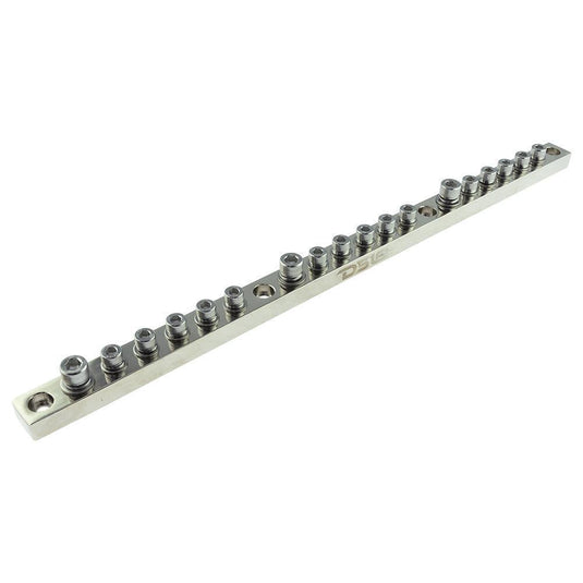 Chrome Plated Distribution Bar Block 3x 1/0-GA and 15 x 2/0-GA Screw Down Type 20