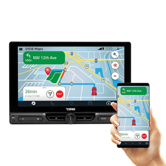 10.5" Floating Adjustable Modular Touchscreen Mechless Single-DIN Head Unit with Bluetooth, Apple Car Play, Android Mirror Link, USB, AUX, SD, AM, FM - Skoutley Outdoors LLC