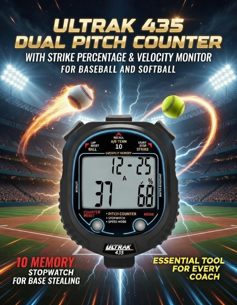Load image into Gallery viewer, ULTRAK 435 Pitch Counter With Strike Percentage &amp; Pitch Speed Monitor - 10 Memory Stopwatch
