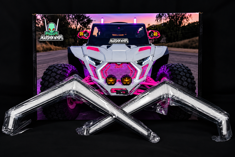 Load image into Gallery viewer, Polaris RZR Pro Series RGBW LED Chasing Fang Lights | App Control &amp; Turn Signal Sync
