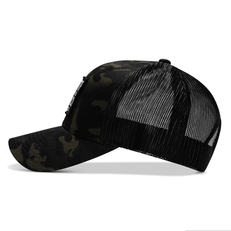 Load image into Gallery viewer, Death Is Promised. Mercy Is Earned Patch Snapback Hat
