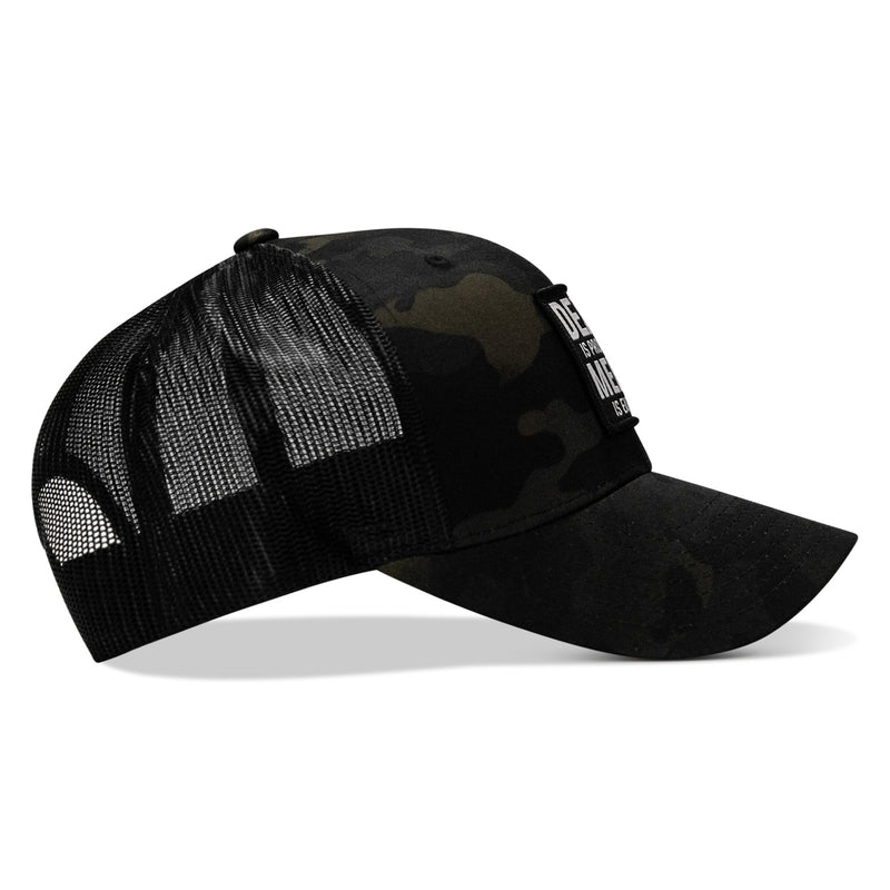 Load image into Gallery viewer, Death Is Promised. Mercy Is Earned Patch Snapback Hat
