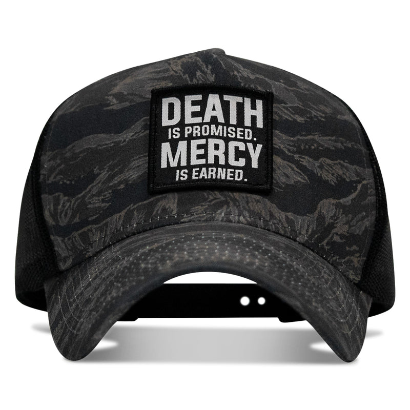 Load image into Gallery viewer, Death Is Promised. Mercy Is Earned Patch Five Panel Breacher Snapback Hat
