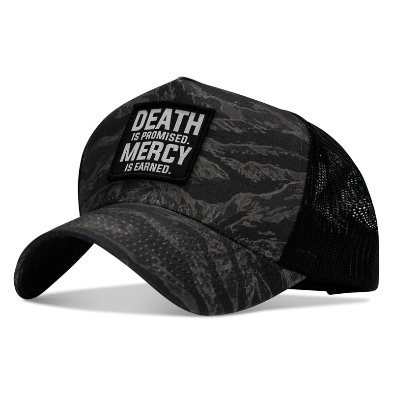 Load image into Gallery viewer, Death Is Promised. Mercy Is Earned Patch Five Panel Breacher Snapback Hat
