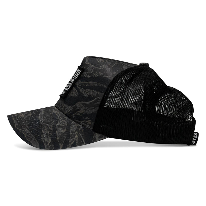 Load image into Gallery viewer, Death Is Promised. Mercy Is Earned Patch Five Panel Breacher Snapback Hat
