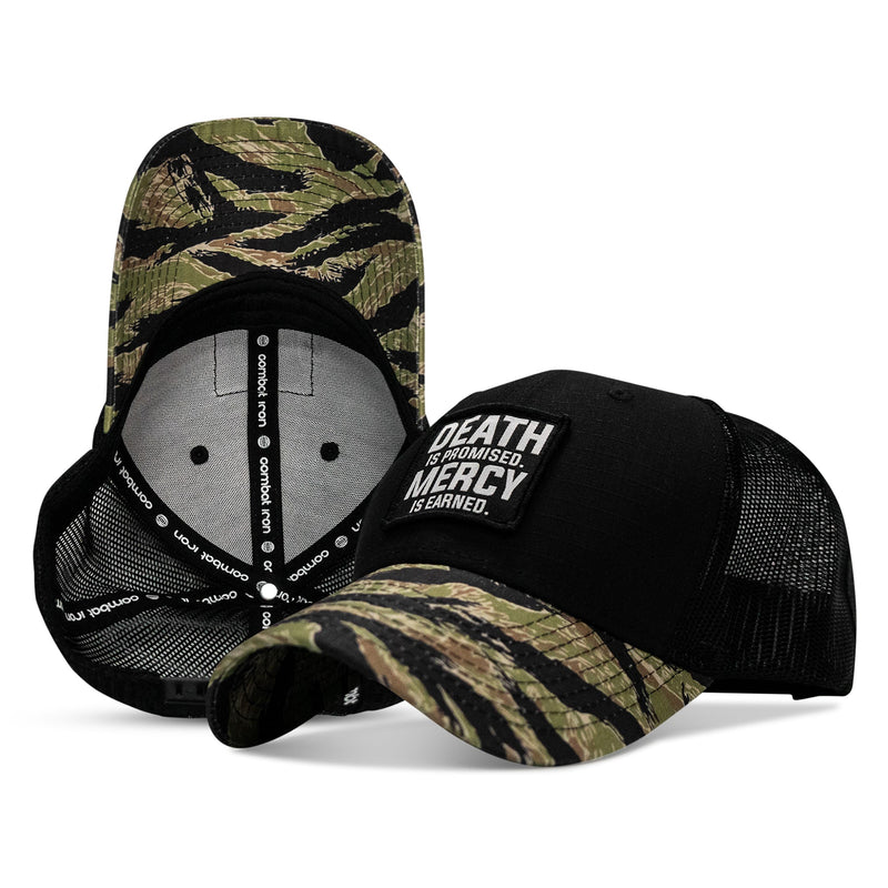 Load image into Gallery viewer, Death Is Promised. Mercy Is Earned Patch Original Ripstop Snapback Hat
