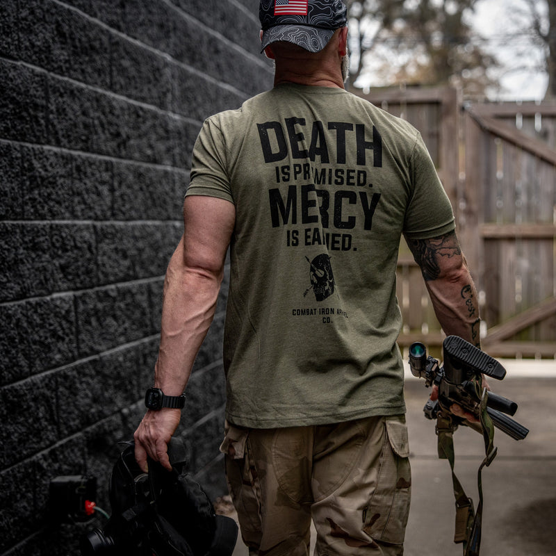 Load image into Gallery viewer, Death Is Promised. Mercy Is Earned Men's T-Shirt
